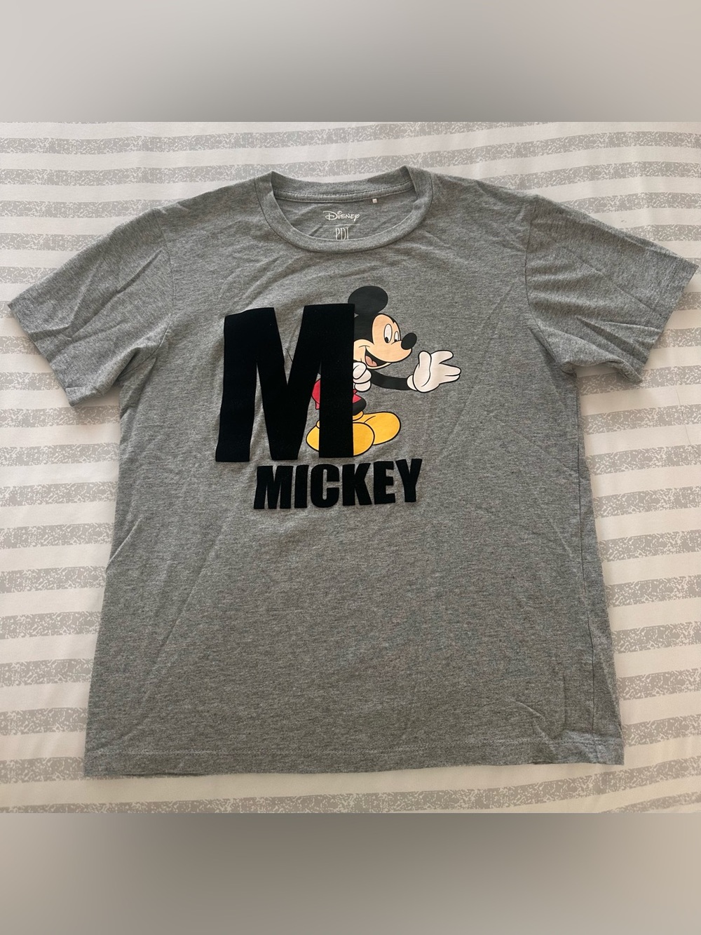 Disney Grey Mickey Graphic Tee with Black and Yellow